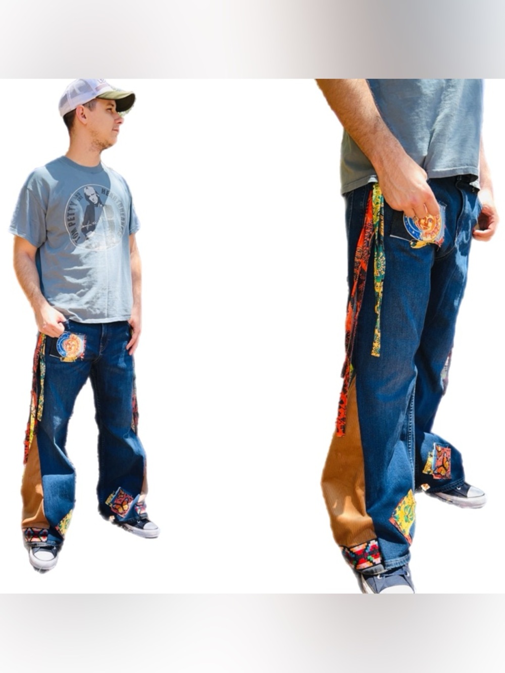 Bell bottom Jeans Unisex Upcycled Mens Jeans